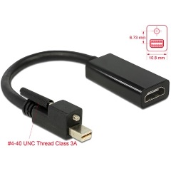 Delock Displayport mini 1.2 -> HDMI M/F adapter 0.25m 4K fekete