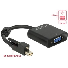 Delock Displayport mini 1.2 -> VGA M/F adapter 0.25m fekete