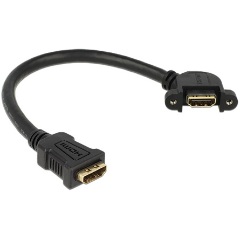 Delock HDMI F/F video jelkábel 0.25m egyenes/110° fekete