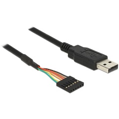 Delock USB-A 2.0 -> TTL 3,3V M/F adatkábel 1.8m fekete