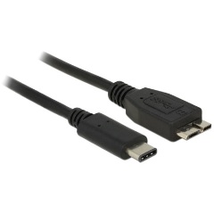 Delock USB-C -> USB-B 3.1 micro M/M adatkábel 0.5m fekete