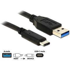 Delock USB-C -> USB-A 3.2 Gen 2 M/M adatkábel 0.5m fekete