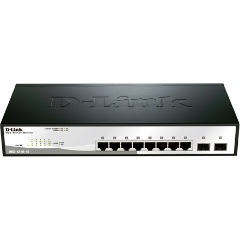 D-Link 10-port 10/100/1000 Gigabit Smart Switch including 2 Combo 1000BaseT/SFP