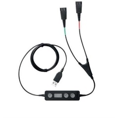 Jabra Link 265 Training Cable 2db QD (Quick Disconnect) -> 1db USB-A 2.0 M/M audio kábel fekete