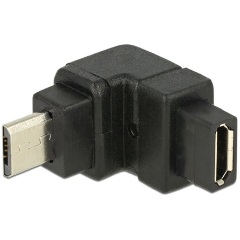 Delock USB-B 2.0 micro - USB-B 2.0 micro M/F adapter fekete 90°fel