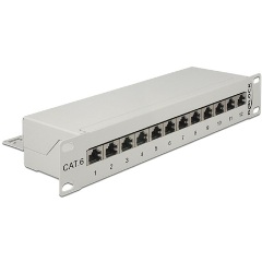 Delock 12 portos szürke 10" RJ45 Patch Panel