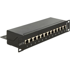 Delock 12 portos fekete 10" RJ45 Patch Panel