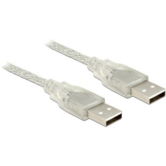 Delock USB-A 2.0 - USB-A 2.0 M/M adatkábel 2m átlátszó