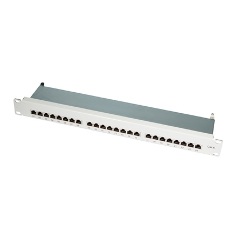 LogiLink CAT6 Patch Panel 24-Port, Grey, fully shielded