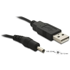 Delock USB-A 2.0 -> DC 3,5 x 1,35mm M/M tápkábel 1.5m fekete