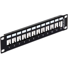 Delock 10" Keystone Patch Panel 12 port fekete
