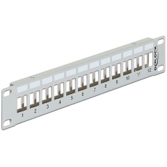 Delock 10" Keystone Patch Panel 12 port szürke