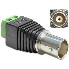 Delock BNC -> Terminal block 2pin F/F adapter fekete