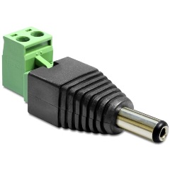 Delock DC 5,5x2,1mm -> Terminal block 2pin M/F adapter fekete