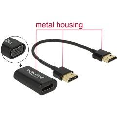 Delock HDMI -> VGA M/F adapter 0.15m fekete