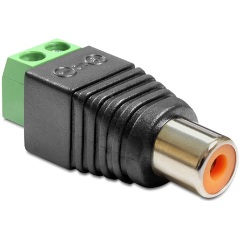 Delock RCA -> Terminal block 2pin F/F adapter fekete