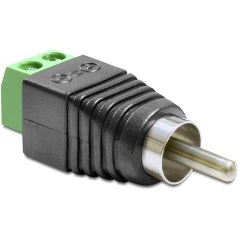 Delock RCA -> Terminal block 2pin M/F adapter fekete