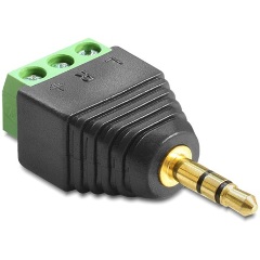 Delock Jack stereo 3,5mm -> Terminal block 3pin M/F adapter fekete