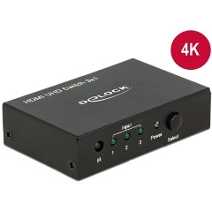 Delock UHD 4K 3 portos HDMI switch