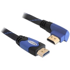 Delock HDMI 1.4 M/M video jelkábel 1m fekete-lila 4K, egyenes/90°