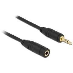 Delock Jack stereo 3,5mm M/F audio kábel hosszabbító 0.5m fekete