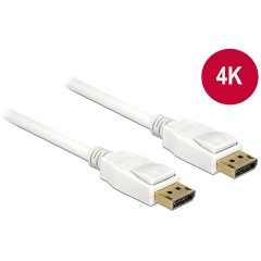 Delock Displayport 1.2 M/M video jelkábel 1m 4K fehér