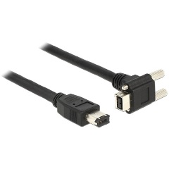 Delock FireWire 9pin -> Firewire 6pin M/M adatkábel 3m fekete 90°/ egyenes