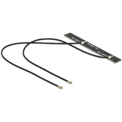 Delock WLAN Twin Antenna 2 x MHF IV /HSC MXHP32 compatible plug 802.11 ac/a/h/b/g/n 5 dBi 150 mm PCB