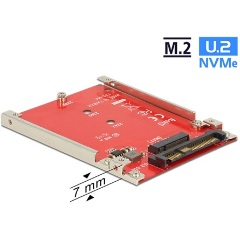 Delock 2.5” átalakító U.2 SFF-8639 > M.2 NVMe M aljzat - 7 mm