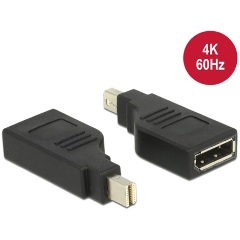 Delock Displayport mini 1.2 -> Displayport M/F adapter fekete 4K