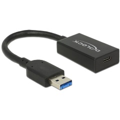 Delock USB-A 3.2 Gen2 -> USB-C M/F aktív adapter 0.15m fekete