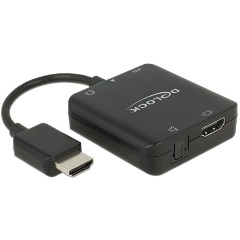 Delock HDMI -> Jack stereo 3,5mm Toslink S/PDIF M/F audio extractor 0.15m fekete 4K