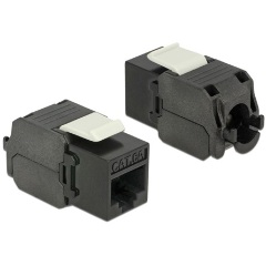 Delock RJ45 CAT6A UTP -> LSA CAT6 F/F keystone modul fekete