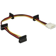 Delock Molex Power 4pin -> 4db SATA Power M/F tápkábel 0.4m