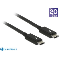 Delock Thunderbolt 3 M/M adatkábel 2m fekete 3A passzív