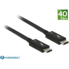 Delock Thunderbolt 3 M/M adatkábel 0.5m fekete 5A passzív