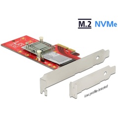 Delock PCI Express x4 Karte > 1 x intern NVMe M.2 Key M 110 mm mit Kühlkörper - Low Profile Form Fak