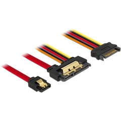 Delock SATA 3 -> SATA 22pin M/F adatkábel 0.3m