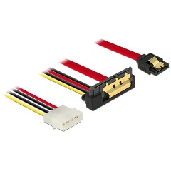 Delock SATA 3 Molex Power 4pin -> SATA 22pin F/F adatkábel 0.3m