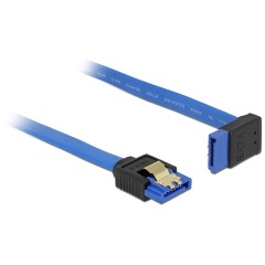 Delock SATA 3 F/F adatkábel 0.2m kék egyenes/90° fel