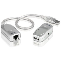 Aten USB-A 2.0 -> Cat.5e adatkábel hosszabbító 60m aktív