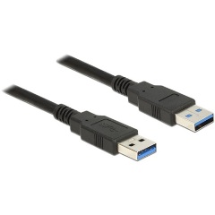 Delock USB-A 3.0 - USB-A 3.0 M/M adatkábel 0.5m fekete