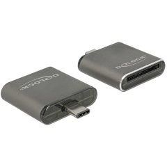 Delock USB Type-C csatlakozóval ellátott SDHC / SDXC UHS-II / MMC egy nyílású kártyaolvasó