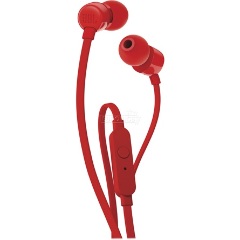 JBL T110 fülhallgató SZTEREO 3.5mm jack, lapos kábel, PIROS