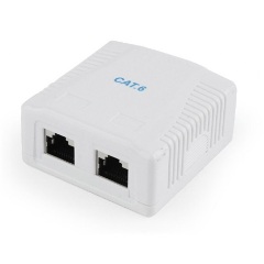 Gembird 2x RJ45 cat.6 FTP fali aljzat, komplett konnektor aljzat fehér