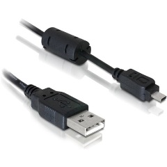 Delock USB-A 2.0 -> Nikon 8pin UC-E6 M/M adatkábel 1.8m fekete