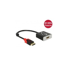 Delock DisplayPort 1.2 -> HDMI M/F adapter 0.2m fekete 4K 60Hz Passzív