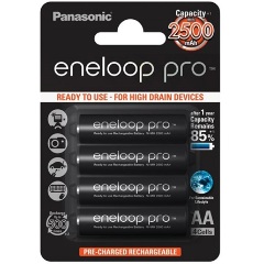 Panasonic eneloop pro AA (LR6) 2500mAh NiMH akkumulátor 4db fekete (blister)