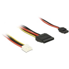 Delock SATA Power 15pin -> SATA Power 6pin Floppy Power F/F tápkábel 0.24m