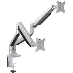 LogiLink Dual alumium monitor desk mount, tilt -90/+90, swivel -90/+90, level adjustment -90/+90